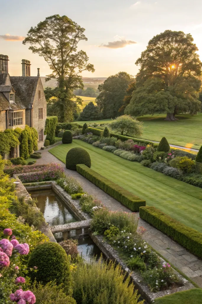 21 english manor garden with historical waterway