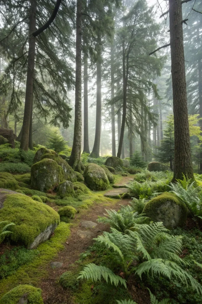21 hemlock a shady woodland garden with hemloc