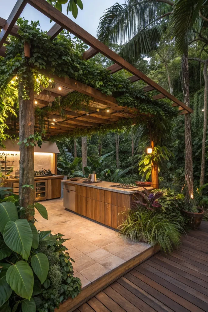 21 jungle inspired serenity deck kitchen surroun