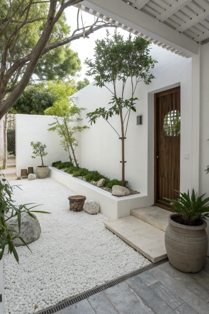 21 serene white stone garden a simple open garde
