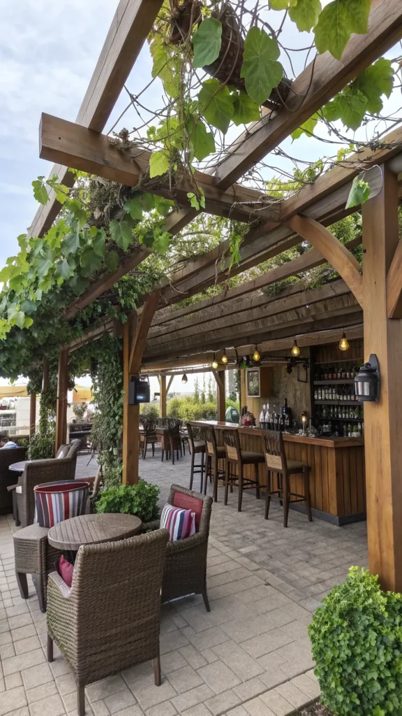 21 shade pergola over the bar wooden pergola o