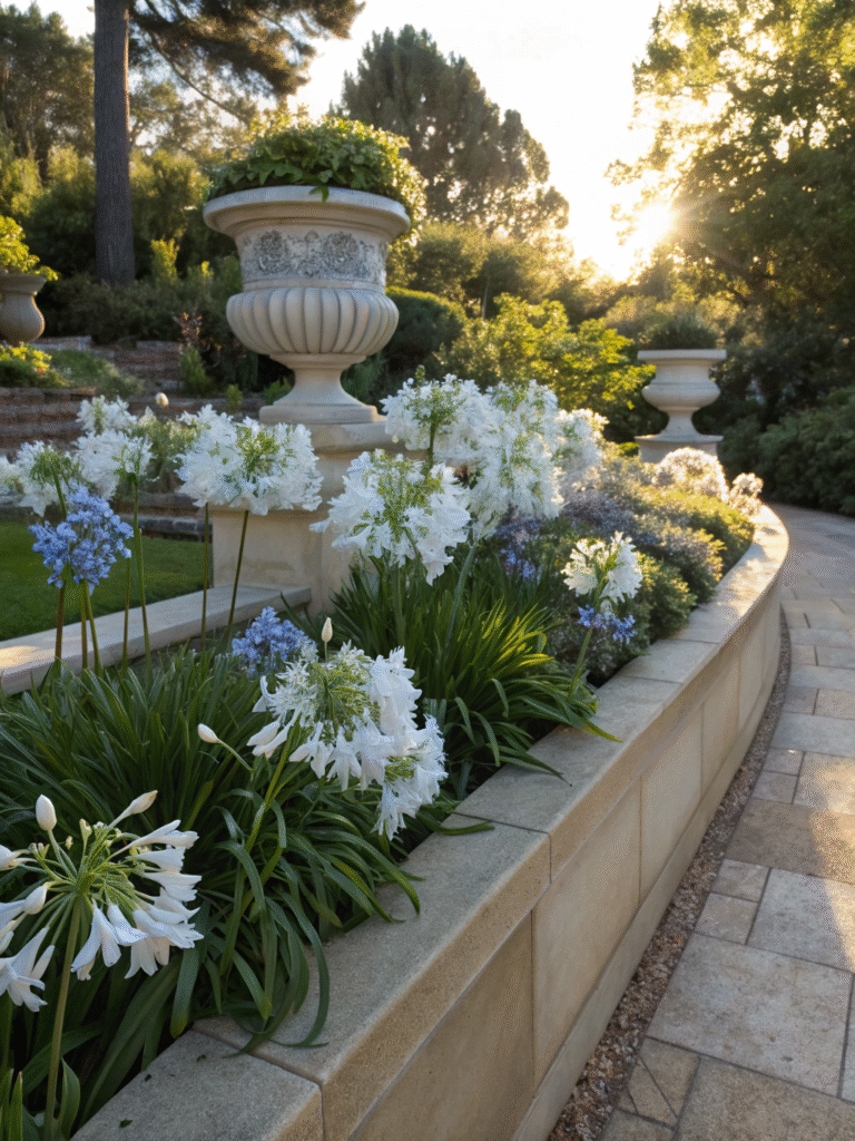 22 agapanthus queen mum raised garden bed with