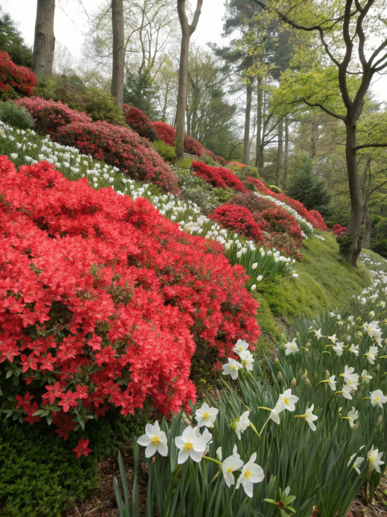 22 densely planted garden slope with azalea vivi