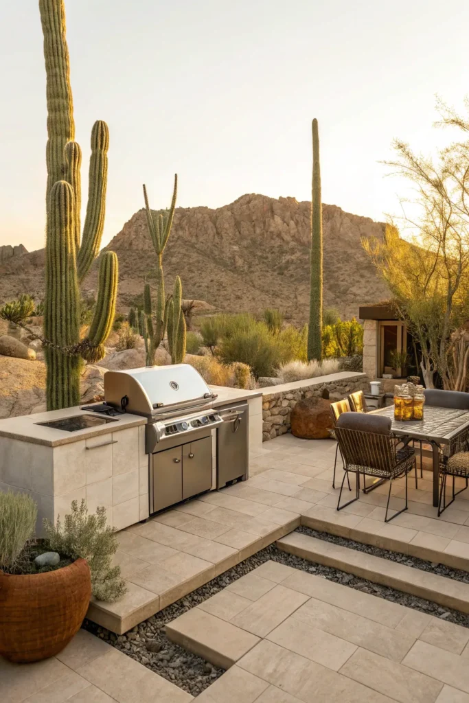 22 desert modern bbq area bbq setup with cactu