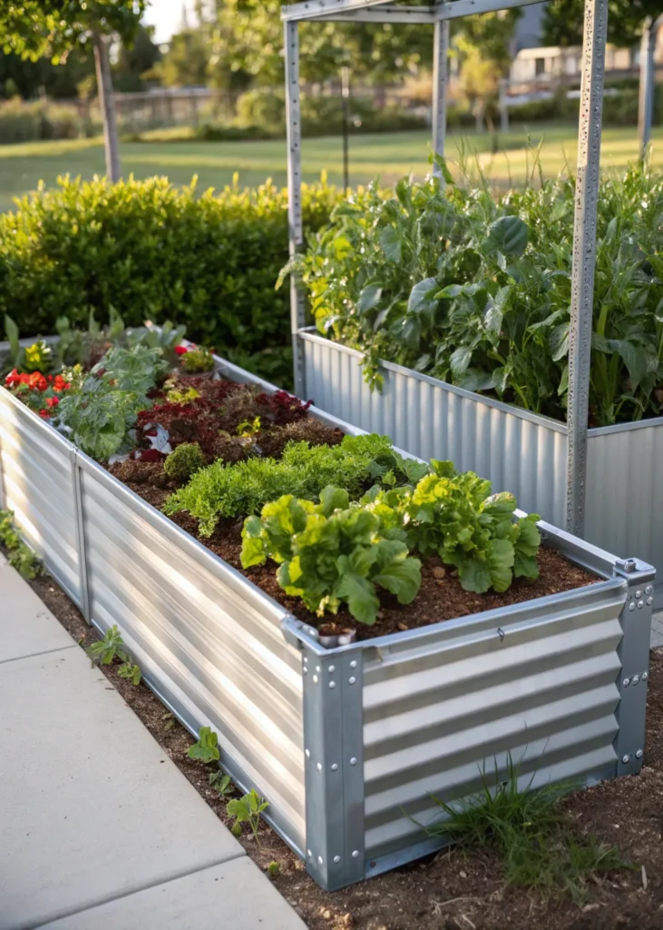 22 galvanized steel raised bed by amazon basics