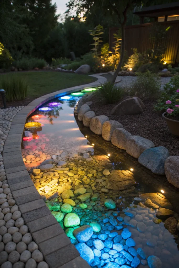 22 rainbow pond pebbles glowing in vibrant color
