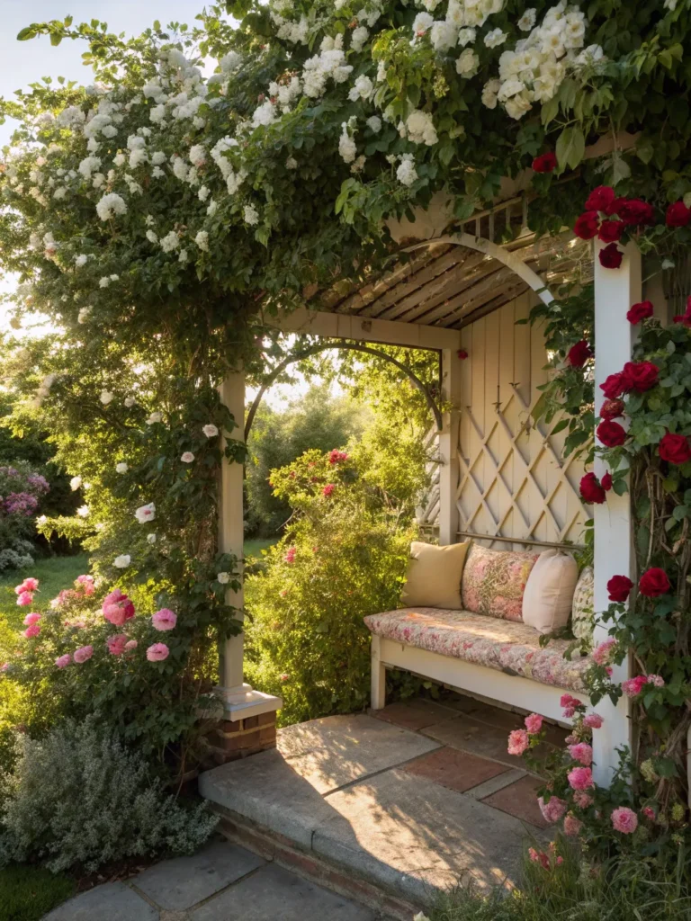 22 realistic depiction of a vine covered arbor su