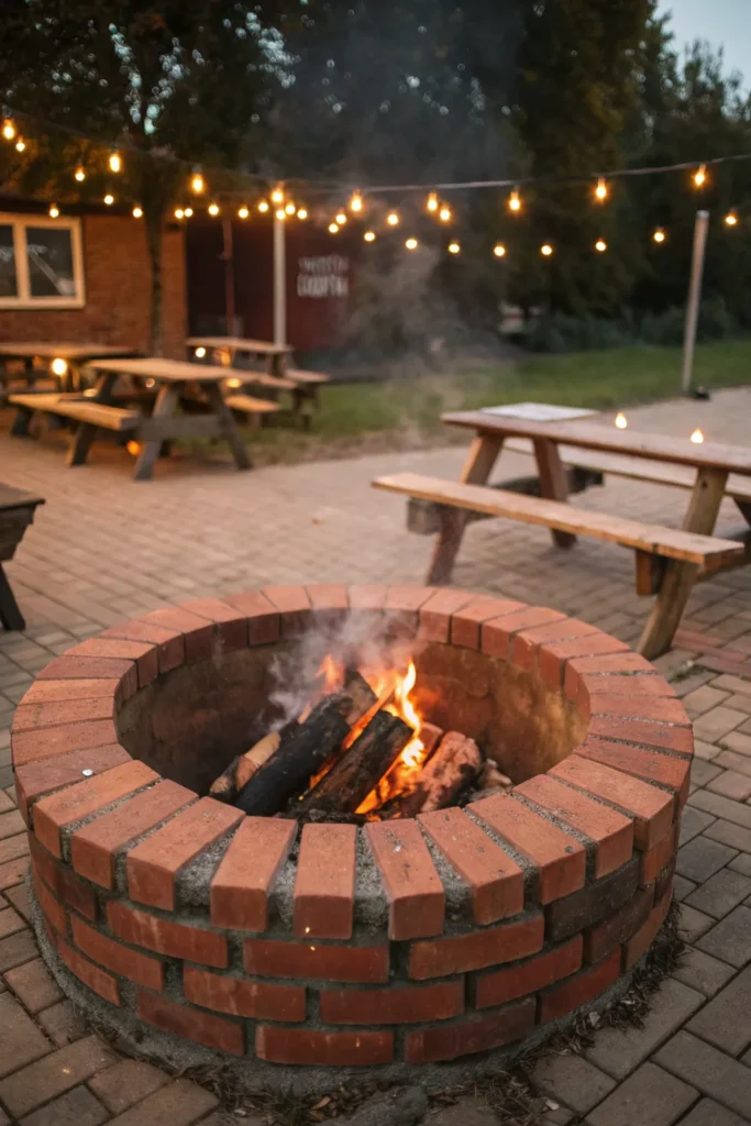 22 rustic brick fire pit a circular fire pit bui