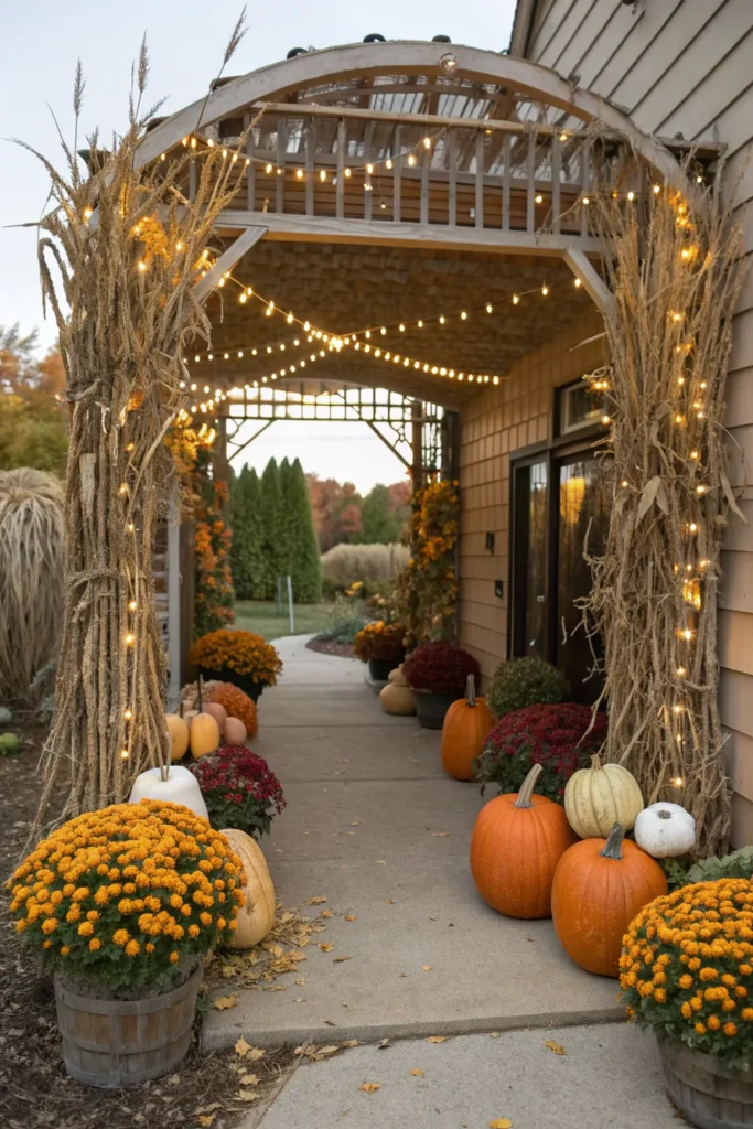 22 style your garden entrance with seasonal deco