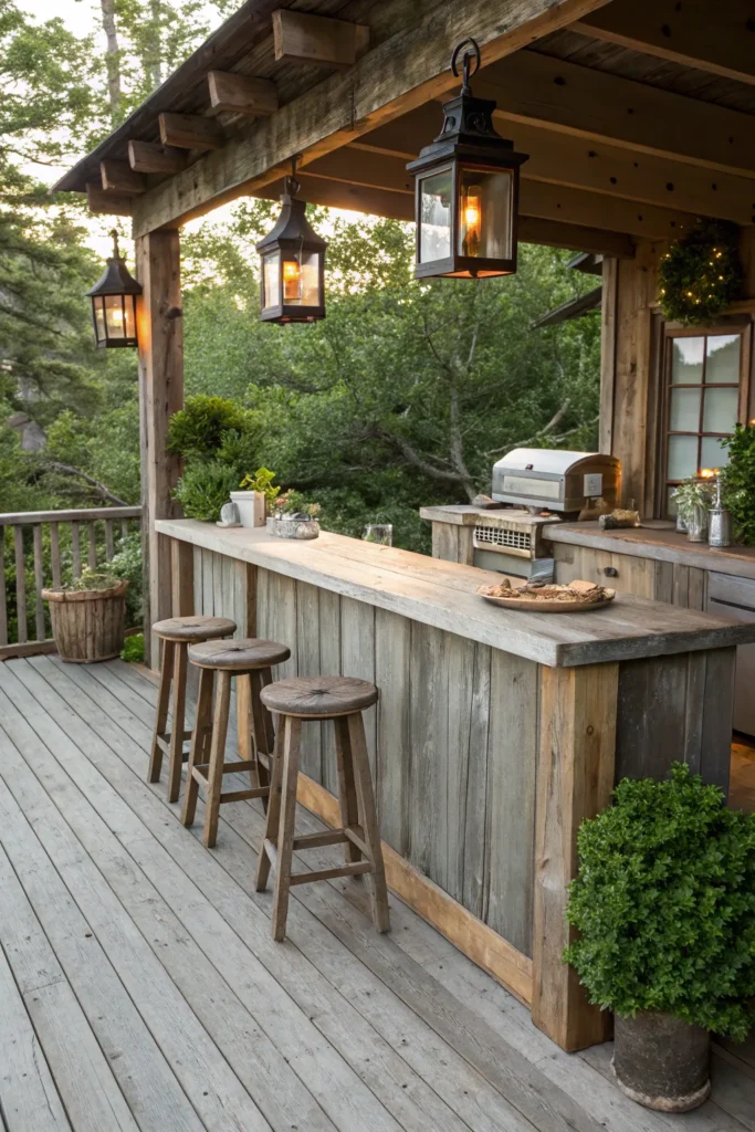 22 weathered wood charm deck kitchen with faded