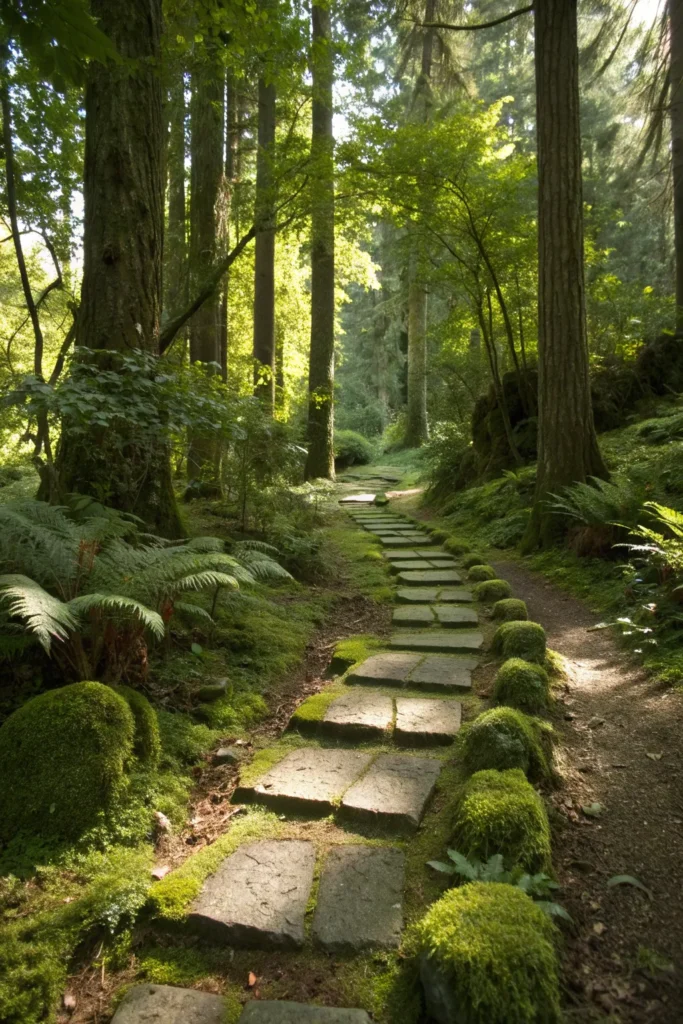 22 woodland moss pathway garden a shaded pathway