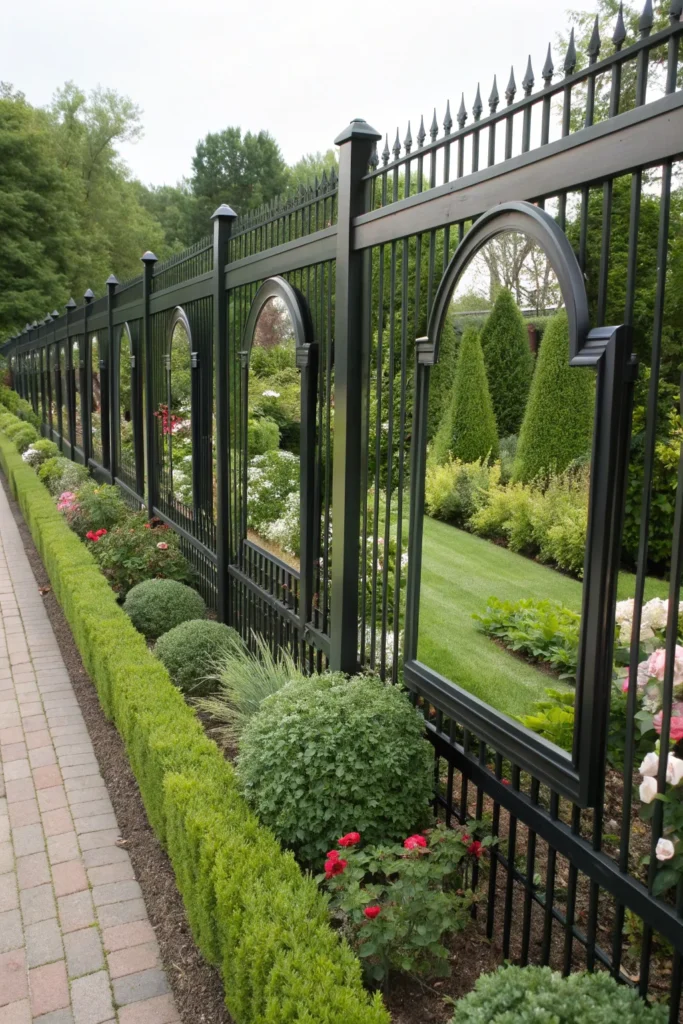 23 black fence with mirrors for depth a black fe