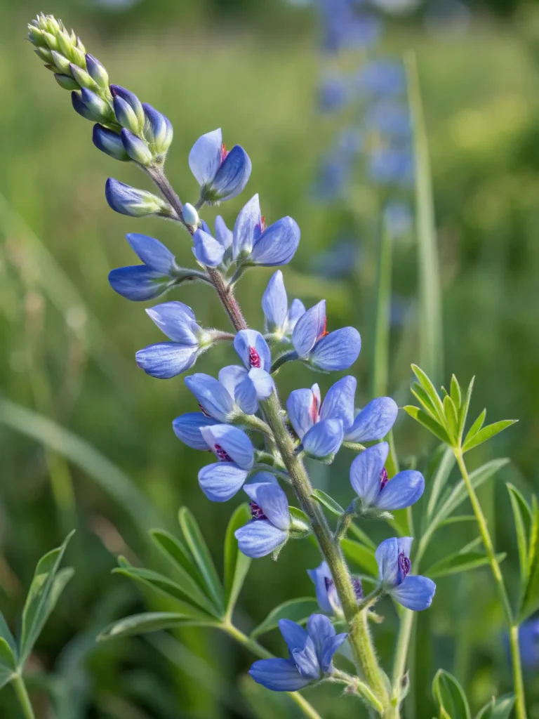 23 close of wild blue indigo wild flower