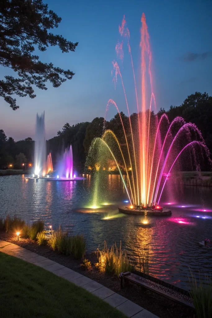 23 dancing water fountain lights highlighting st