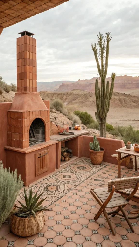 23 desert inspired outdoor kitchen with terracot