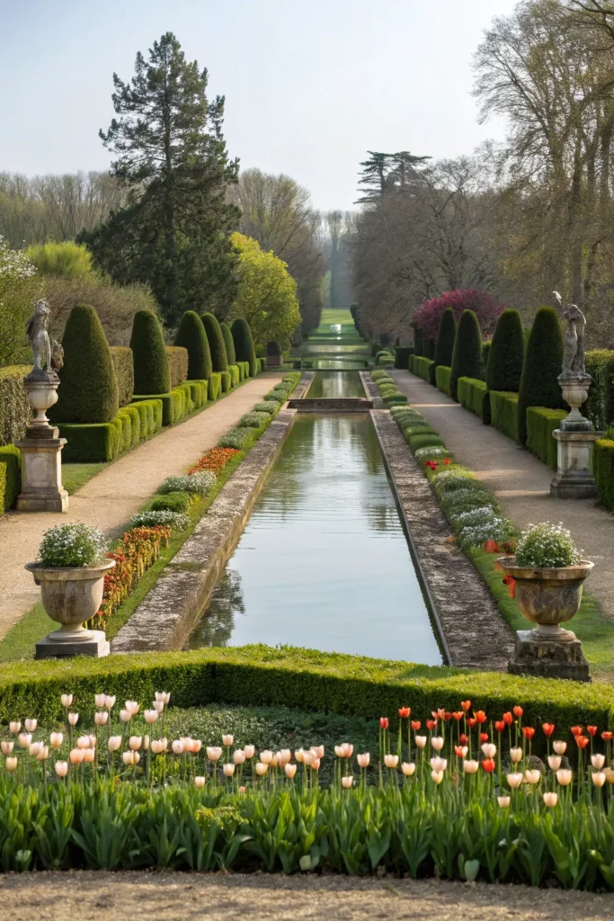 23 formal french garden with a central water cha