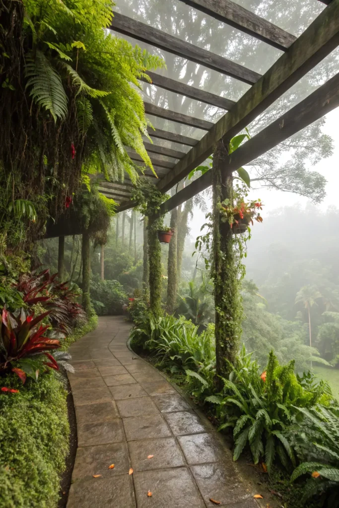 23 lush rainforest pergola retreat beams covere