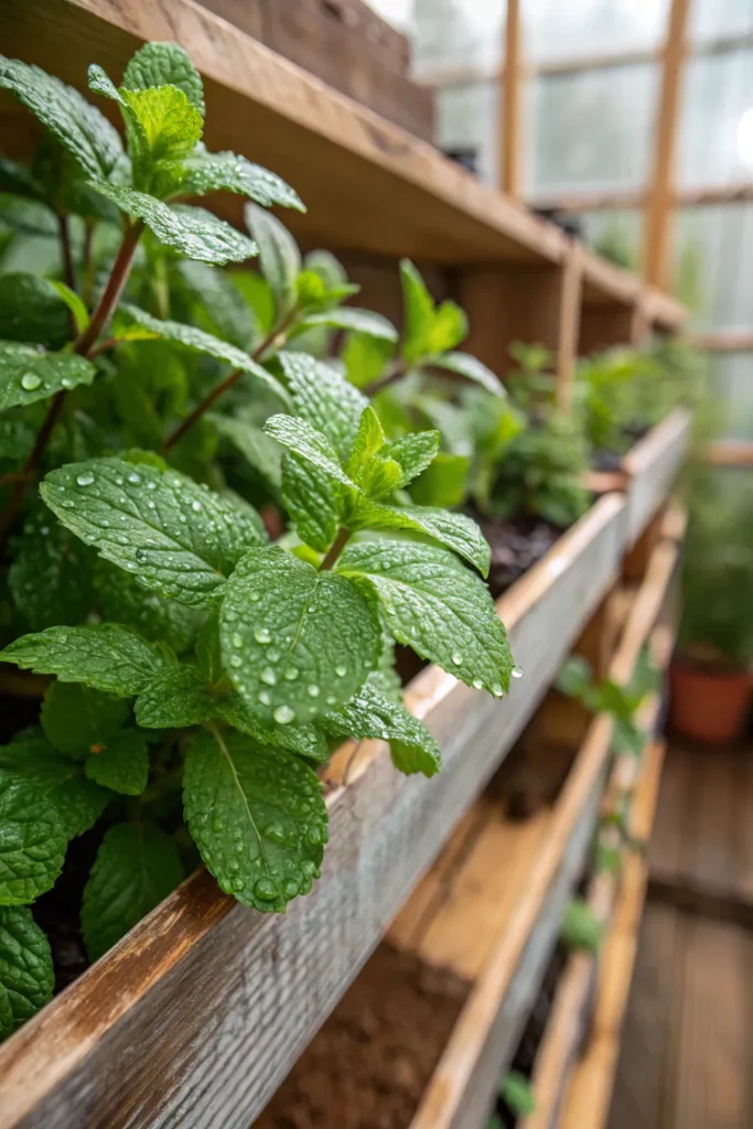 23 mint plants close up of mint leaves glistenin