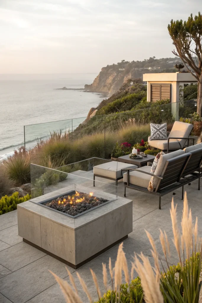 23 outdoor gas fire pit with wind guard a square