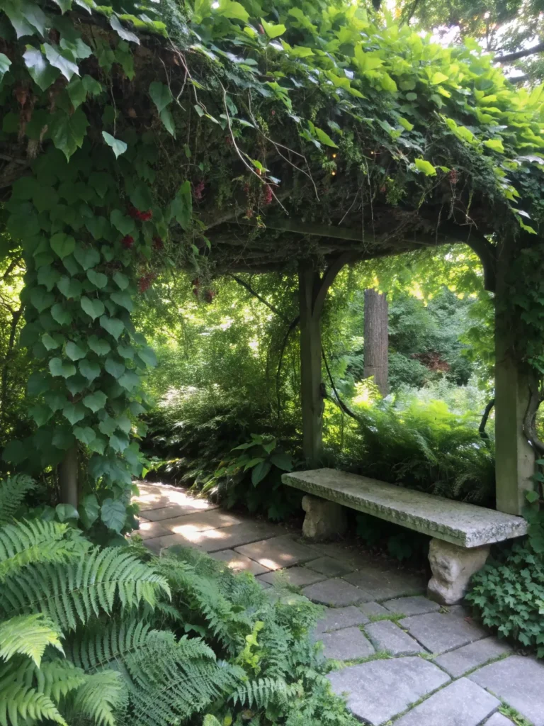 23 realistic image of a vine covered arbor castin
