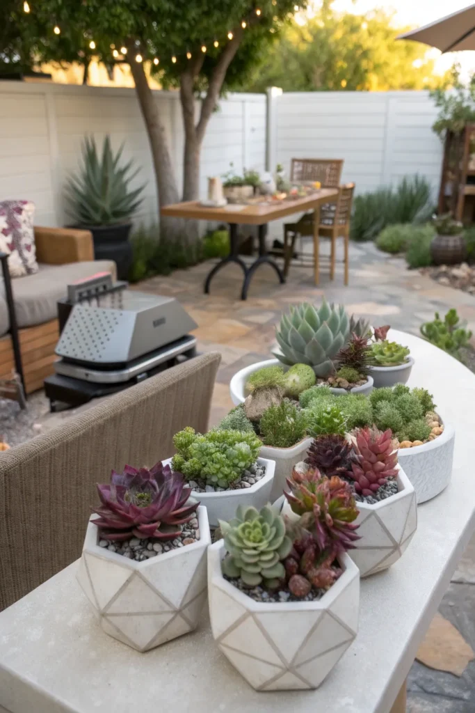 23 sculptural succulent display table patio bbq a