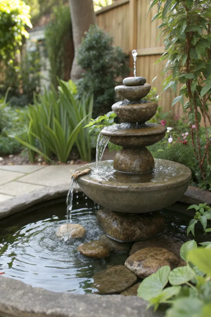23 stone tiered tabletop fountain a small stone 1