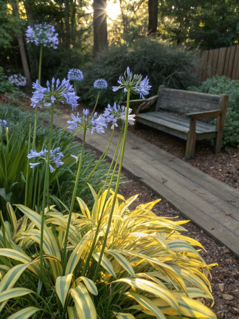 24 agapanthus golden drop part shade garden sce