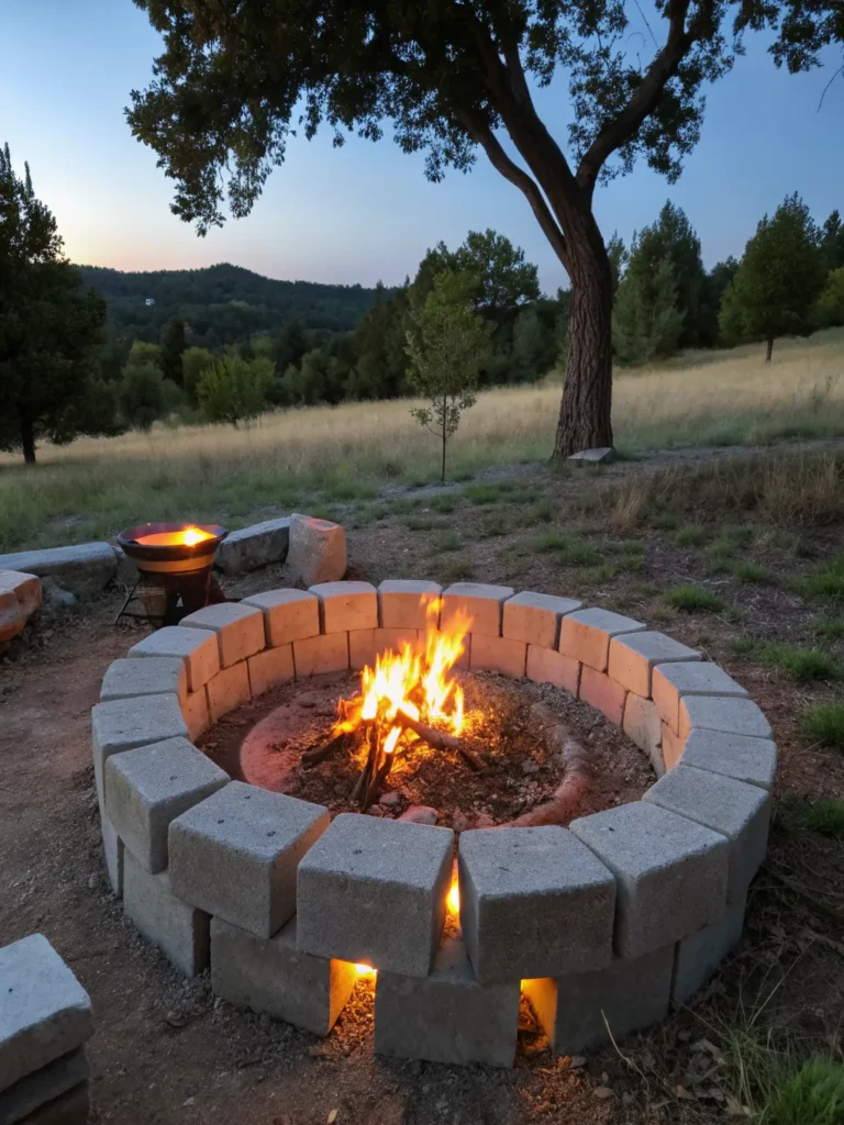 24 cinder block pit natural fire pit ideas