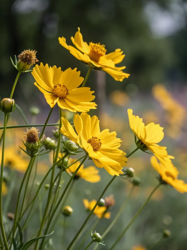 24 close of coreopsis blooms wild flower
