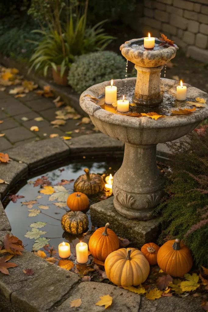 24 incorporate water features with autumn accent