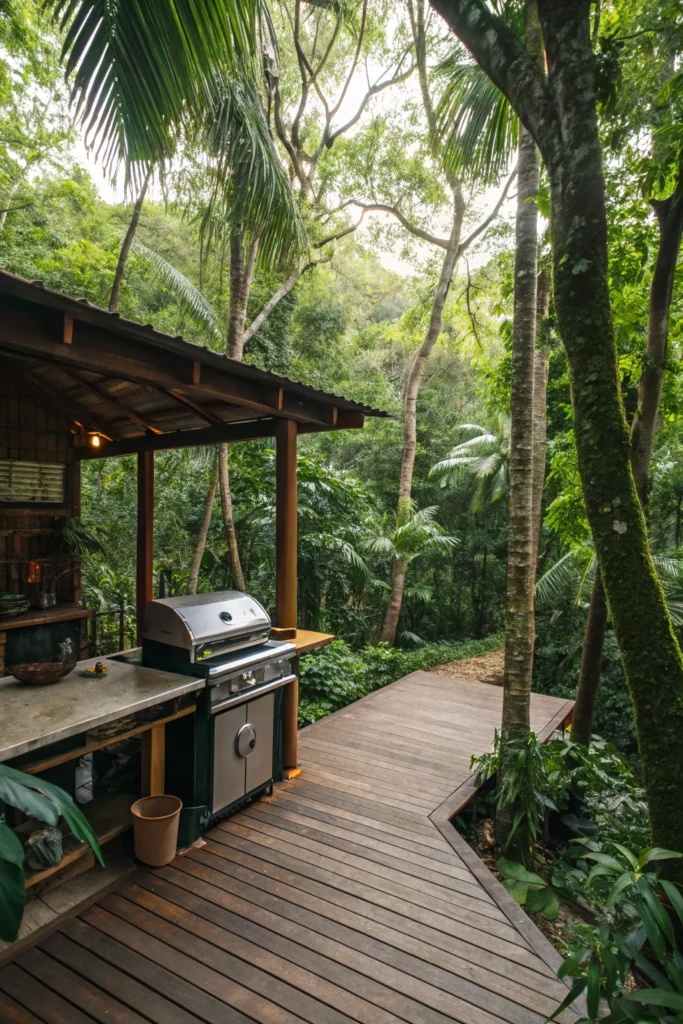 24 rainforest retreat bbq space bbq nestled am