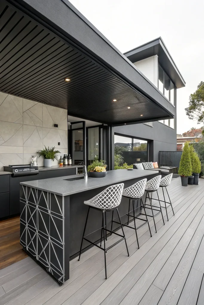 24 sleek monochrome minimalism deck kitchen in s