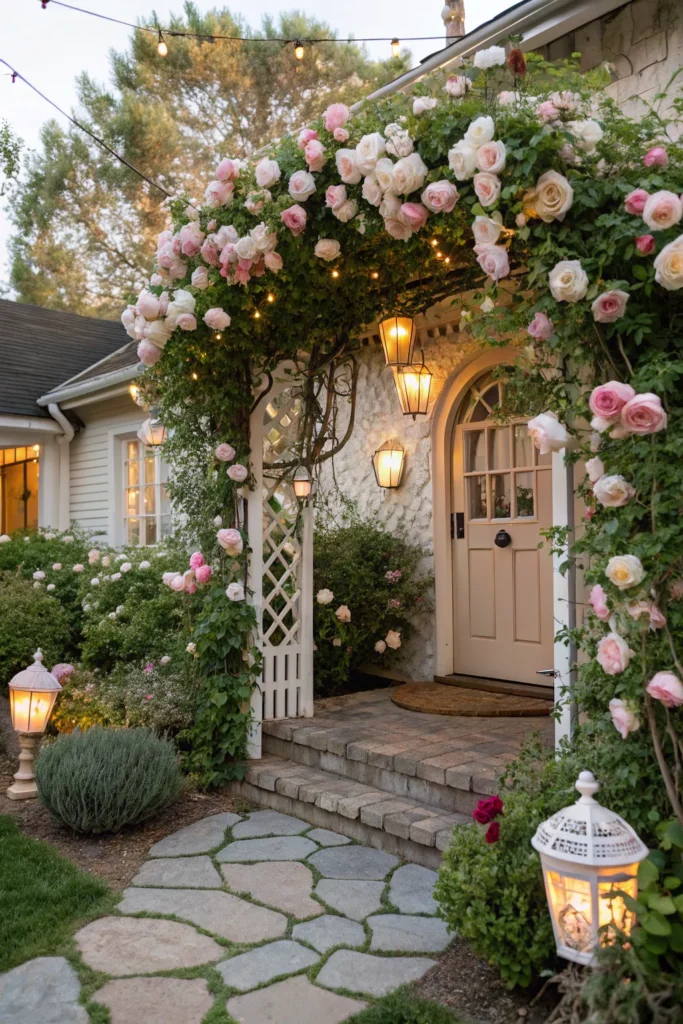 24 storybook garden with cascading roses cottage