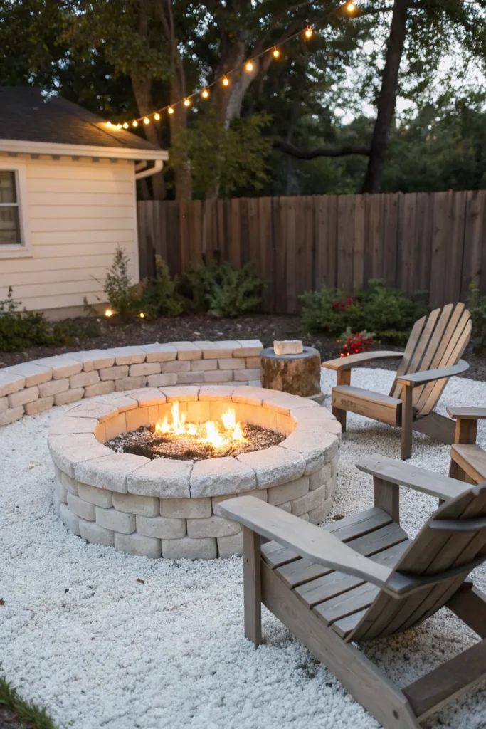 24 white stone fire pit corners a backyard fire