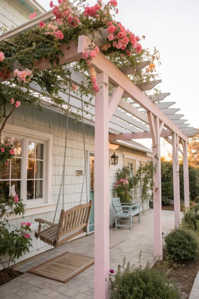 25 charming cozy cottage pergola pastel painted