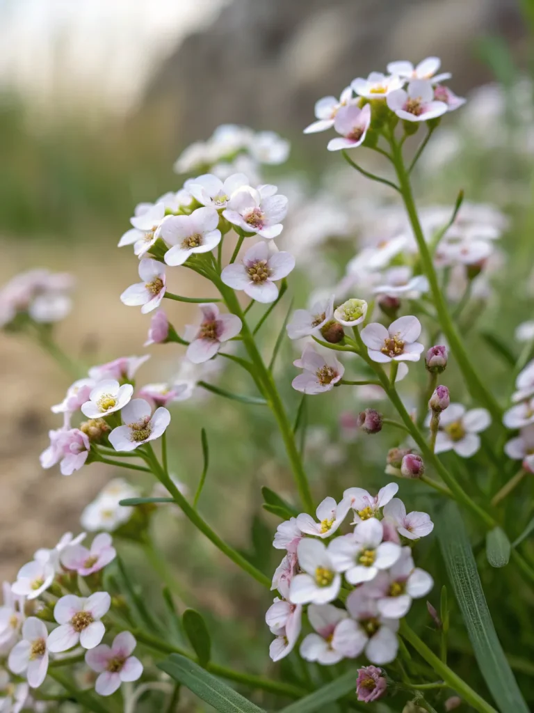25 close of sweet alyssum wild flower