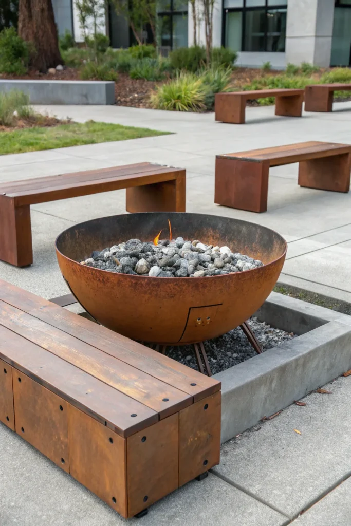 25 industrial cor ten steel fire pit a rust colo