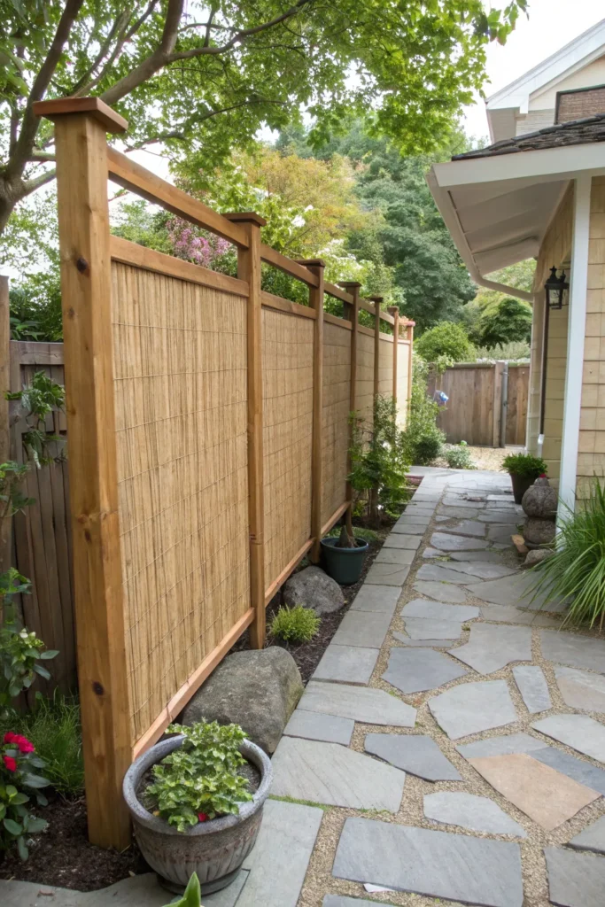 25 woven bamboo mat fence depict bamboo mats att