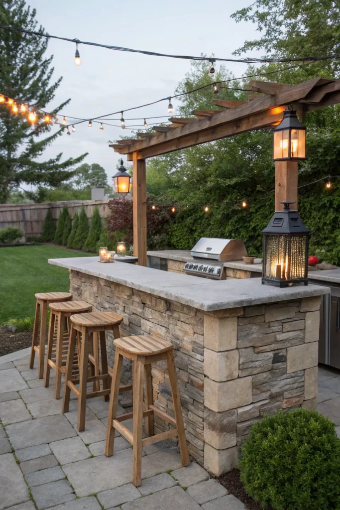 26 backyard stone grill station depict a rustic