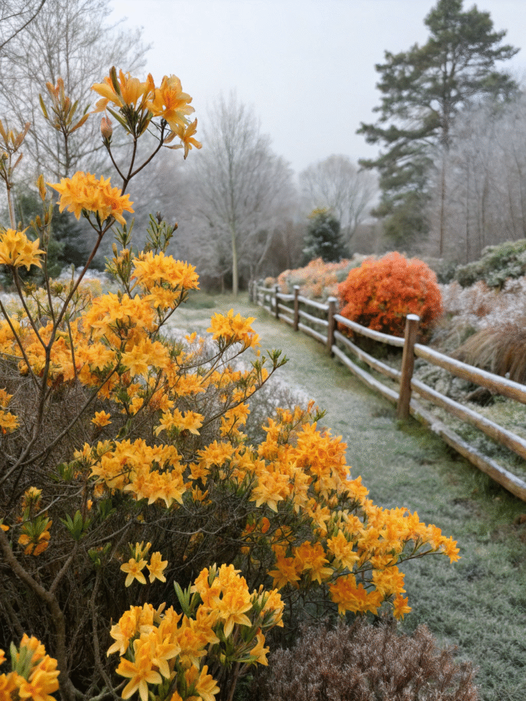 26 chilly northern garden with azalea golden lig