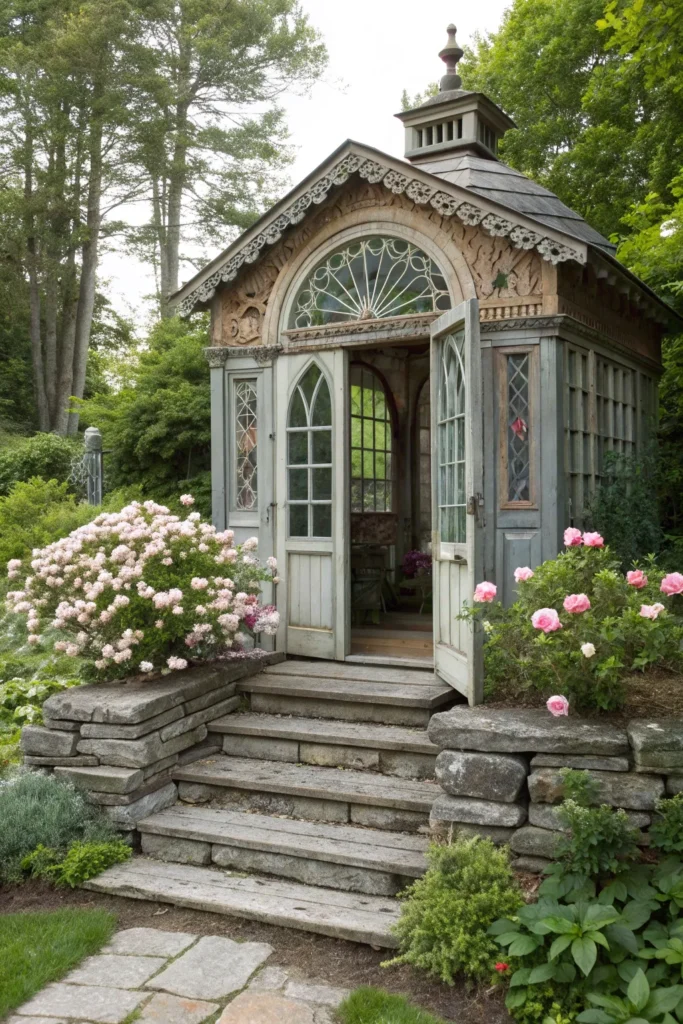 26 cottage garden shed with arched doorway real