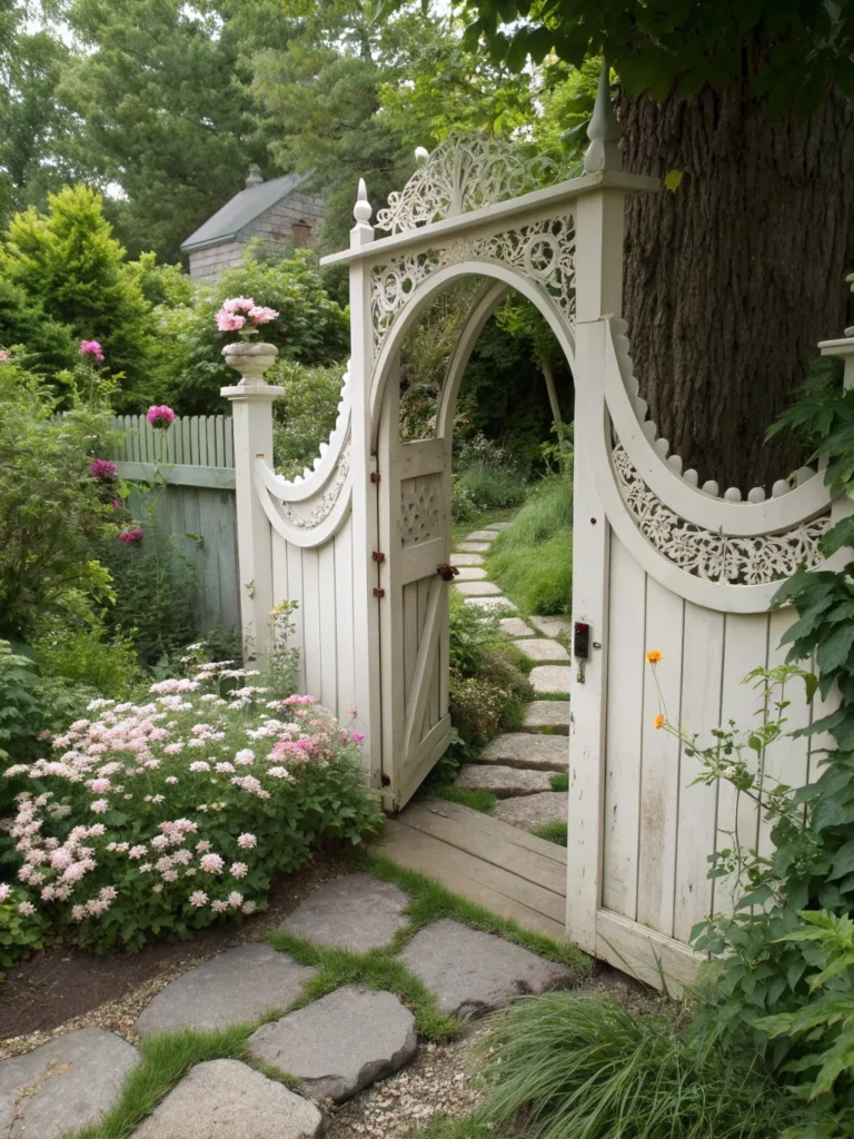 26 half moon shaped gate cottage garden gate idea