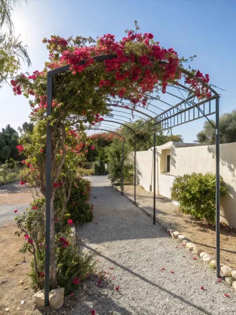 26 realistic depiction of a simple metal arbor wi