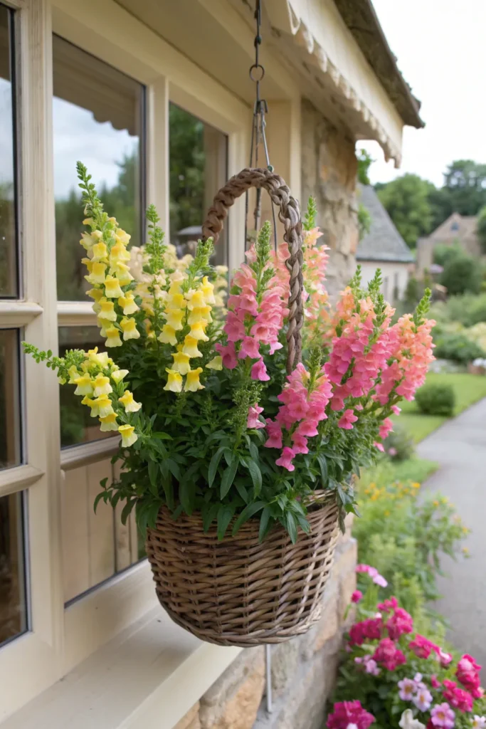 26 trailing snapdragon a basket filled with trai