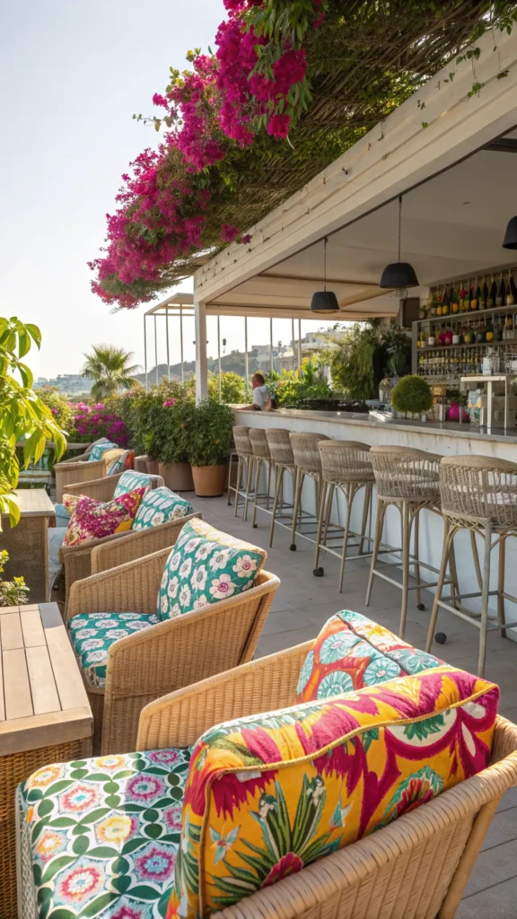 26 vibrant outdoor cushions seating area near