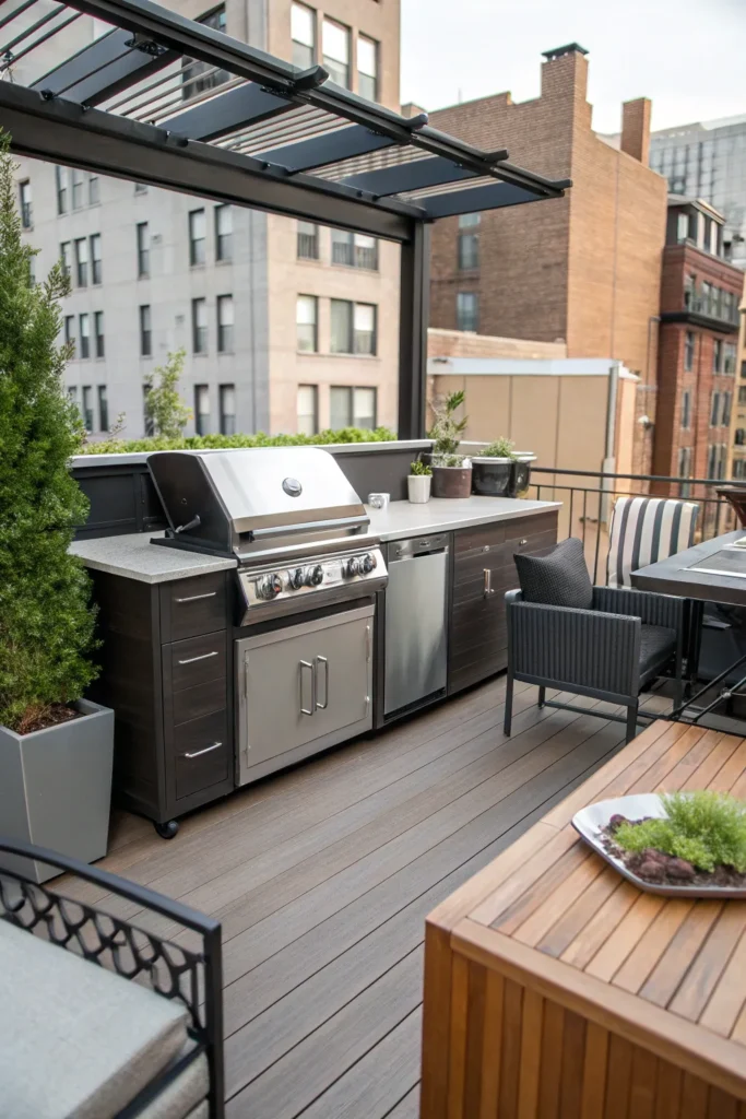27 compact deck bbq zone with small built in gri