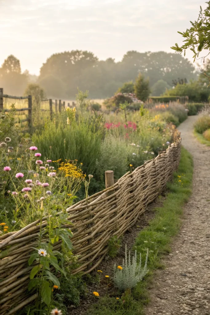 27 willow woven fence countryside garden with w