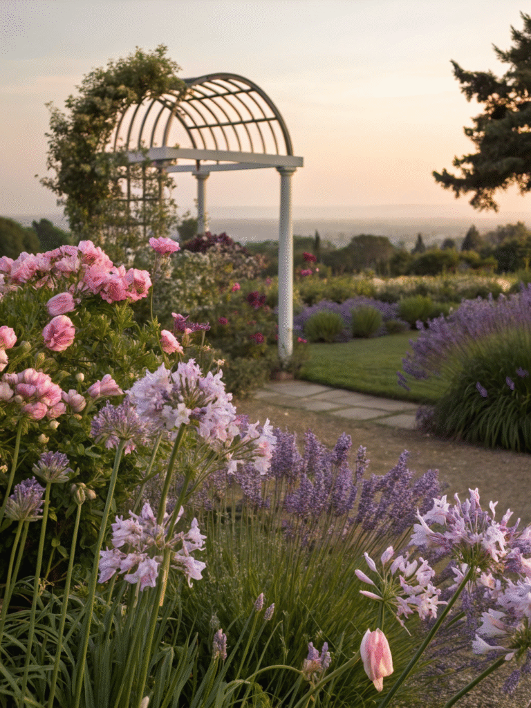 28 agapanthus bella donna romantic garden view