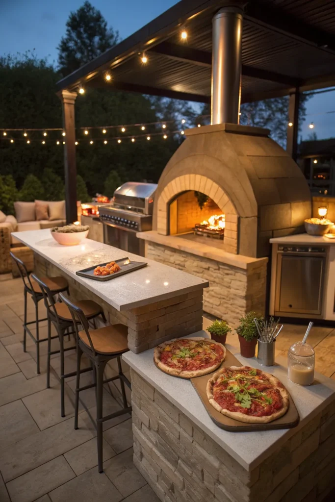 28 built in pizza oven with outdoor bar setup l