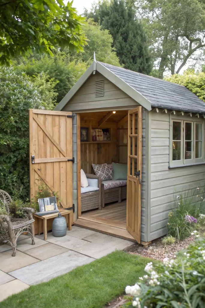 28 cottage shed with attached summer house nook